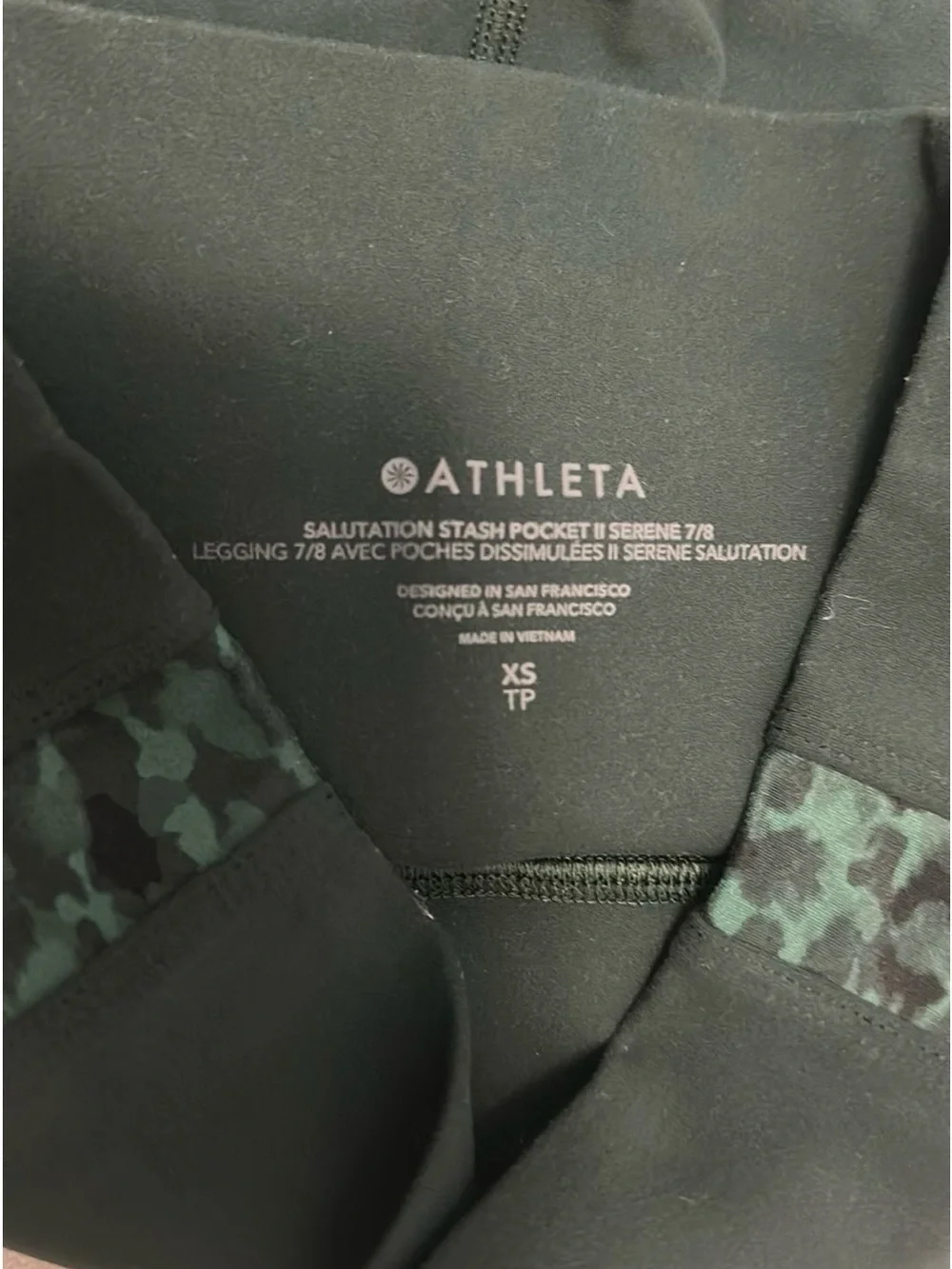 Athleta Green Set Salutation Stash Legging & Matching Longline Bra Top